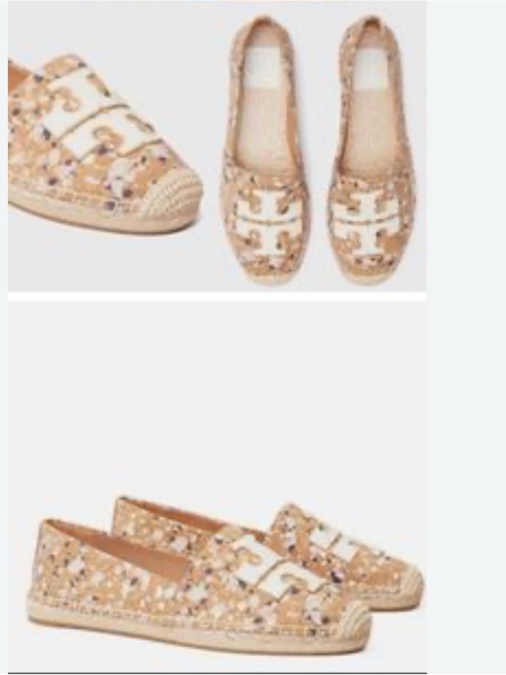 Tory Burch Multicolor and White Woven Espadrille Loafers